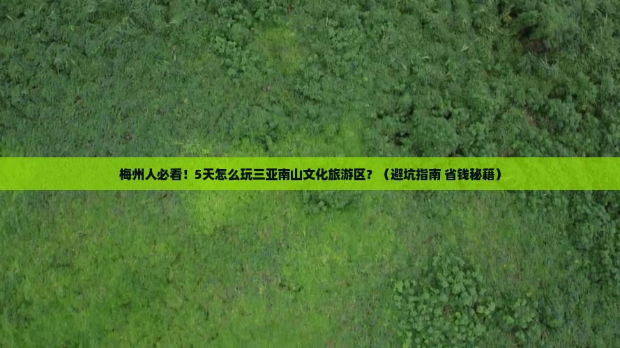 梅州去三亚南山文化旅游区五日游