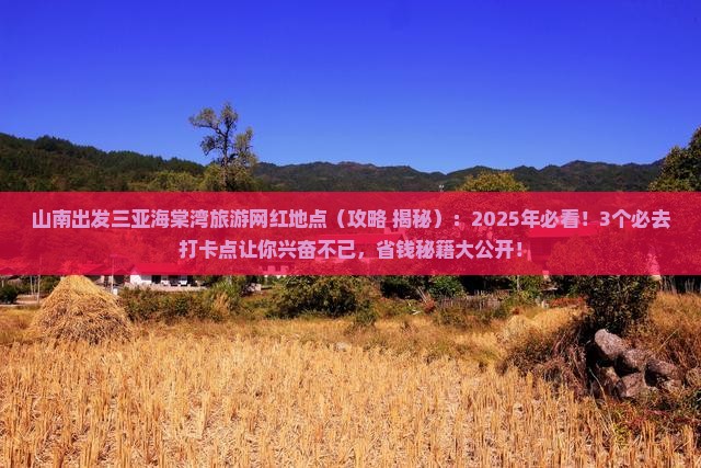 山南出发三亚海棠湾旅游网红地点
