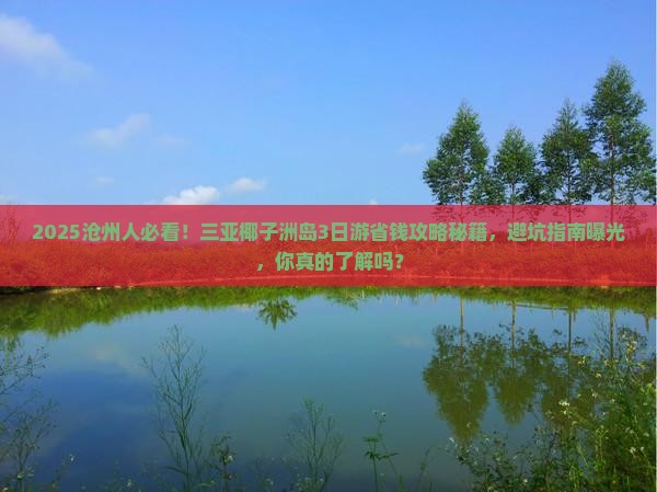 沧州前往三亚椰子洲岛旅游