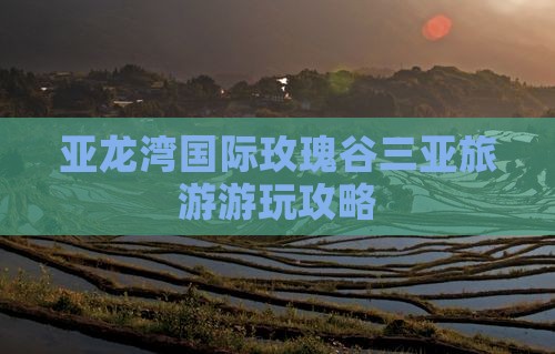 淄博出发三亚亚龙湾国际玫瑰谷哪里玩