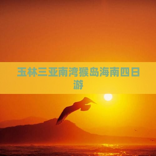 玉林前往三亚南湾猴岛四日游