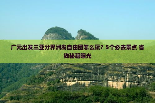 广元出发三亚分界洲岛自由团