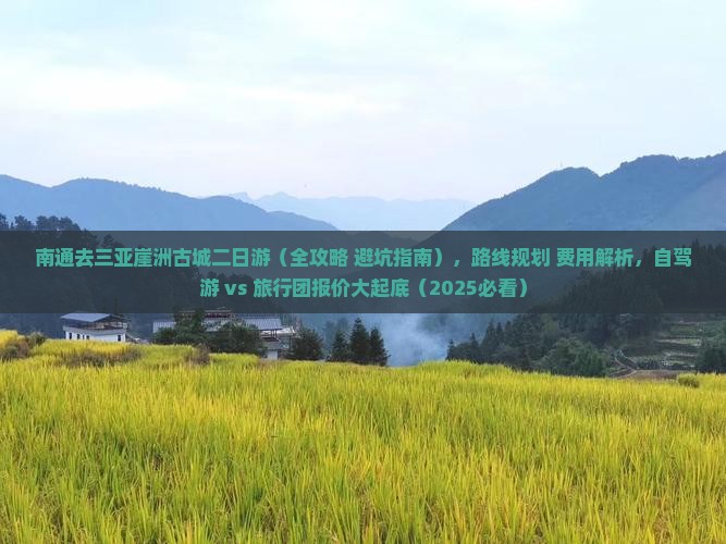 南通去三亚崖洲古城二日游