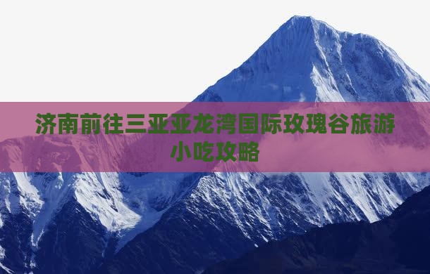 济南前往三亚亚龙湾国际玫瑰谷旅游小吃