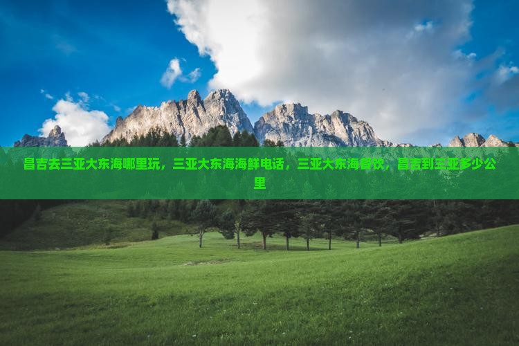 昌吉去三亚大东海哪里玩