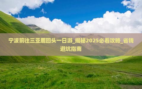 宁波前往三亚鹿回头一日游