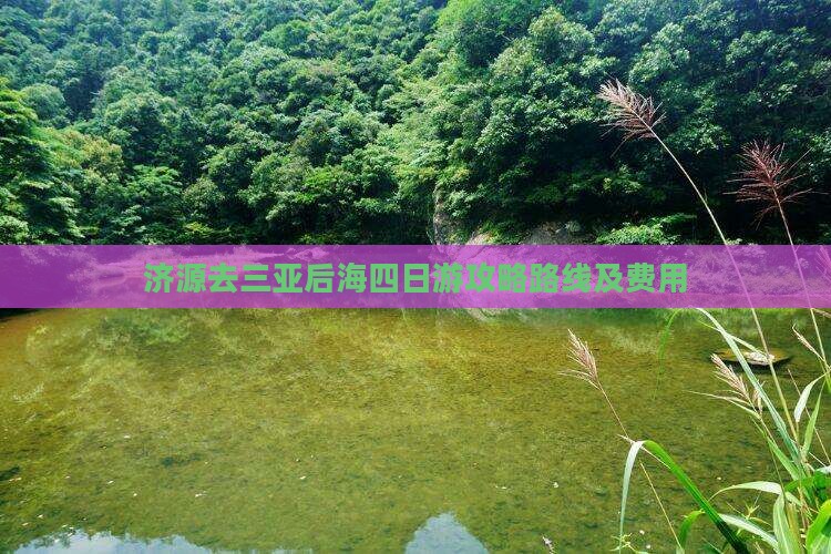 济源去三亚后海四日游