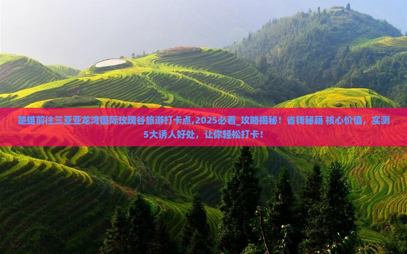 楚雄前往三亚亚龙湾国际玫瑰谷旅游打卡点