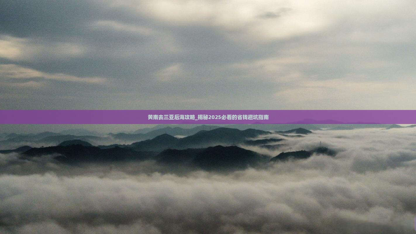 黄南去三亚后海攻略