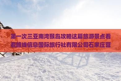 开封出发三亚南湾猴岛攻略