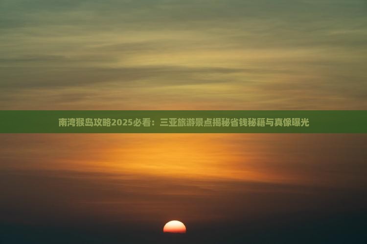 醴陵去三亚南湾猴岛旅游网红地点