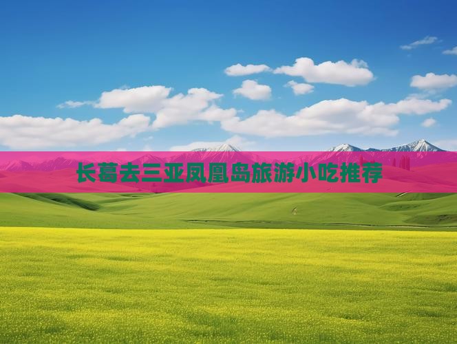 长葛去三亚凤凰岛旅游小吃