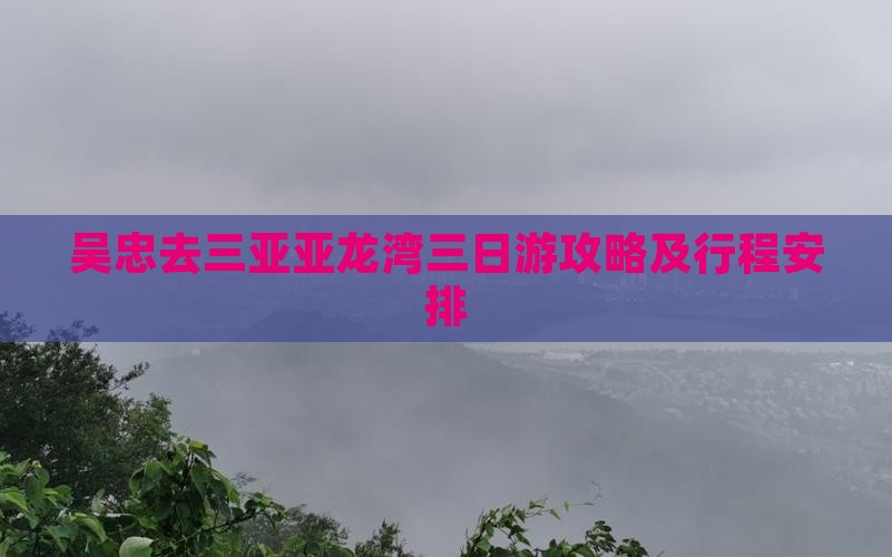 吴忠去三亚亚龙湾三日游