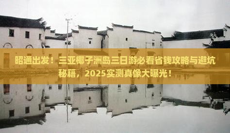 昭通去三亚椰子洲岛三日游
