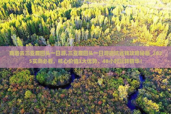 商洛去三亚鹿回头一日游
