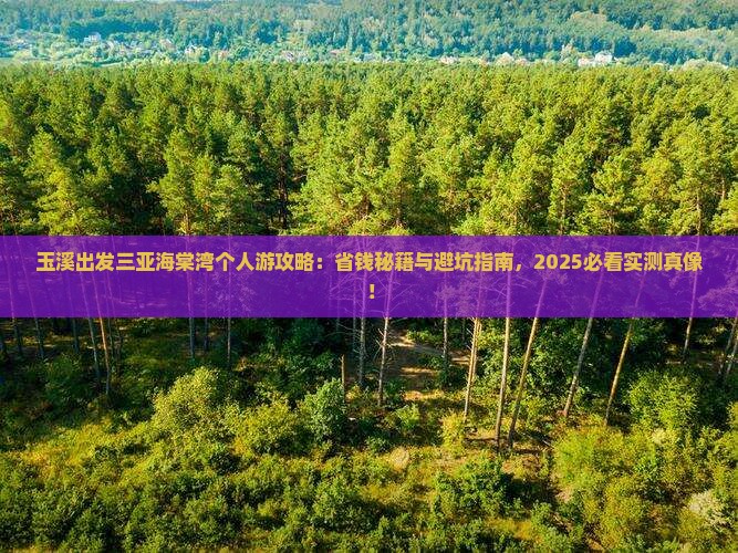 玉溪前往三亚海棠湾个人游