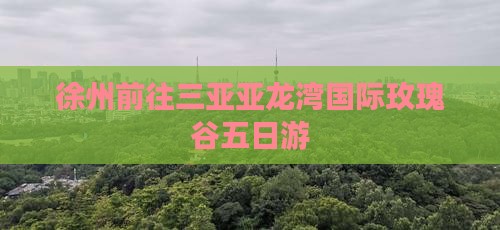 徐州前往三亚亚龙湾国际玫瑰谷五日游