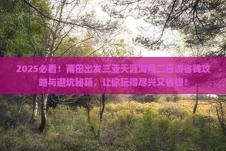 莆田出发三亚天涯海角二日游
