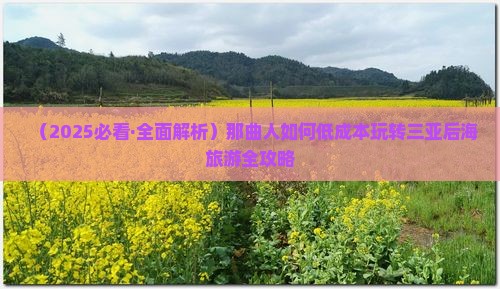那曲前往三亚后海旅游