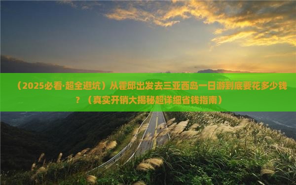 霍邱出发三亚西岛一日游