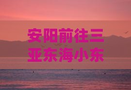 安阳前往三亚小东海攻略