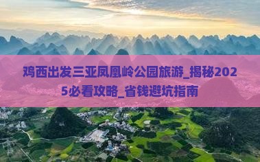 鸡西出发三亚凤凰岭公园旅游