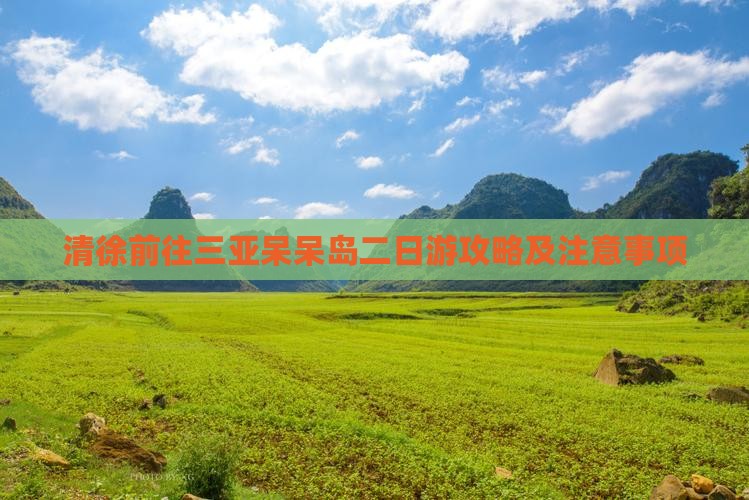 清徐前往三亚呆呆岛二日游