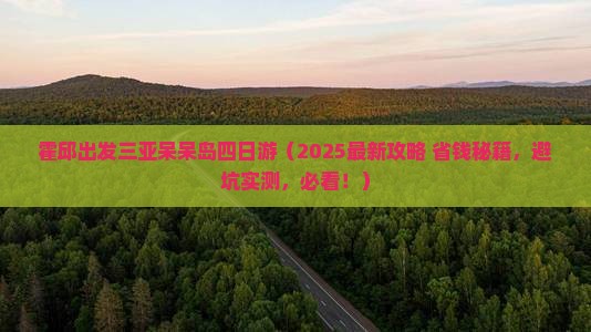 霍邱出发三亚呆呆岛四日游