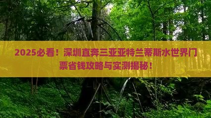 深圳前往三亚亚特兰蒂斯水世界门票