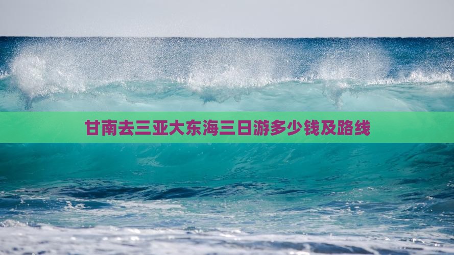 甘南去三亚大东海三日游
