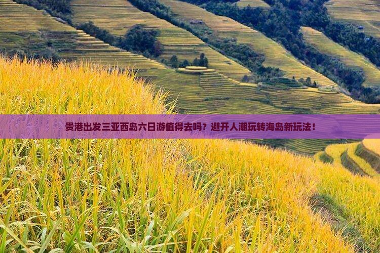 贵港出发三亚西岛六日游