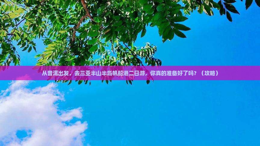 普洱出发三亚半山半岛帆船港二日游