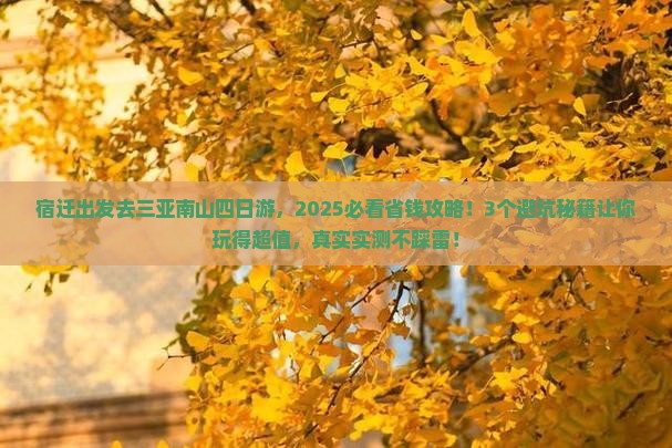宿迁去三亚南山文化旅游区四日游