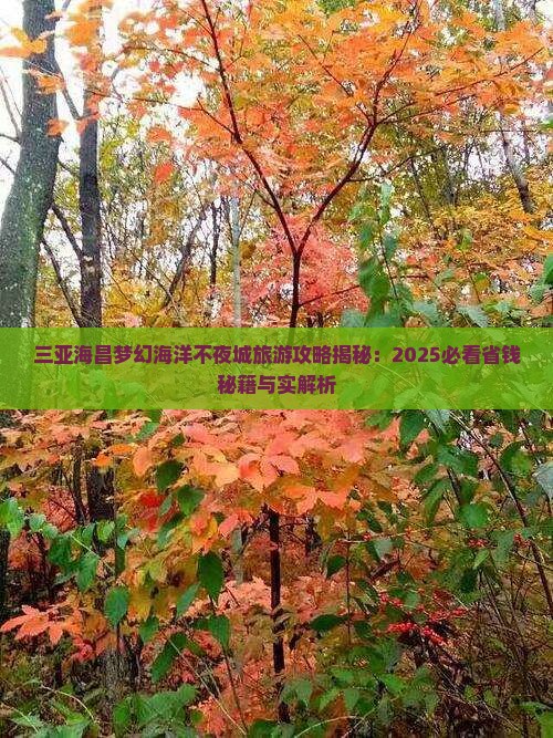东莞去三亚海昌梦幻海洋不夜城旅游网红地点 东莞去三亚海昌梦幻海洋不夜城旅游网红地点