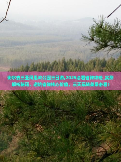 衡水去三亚凤凰岭公园三日游