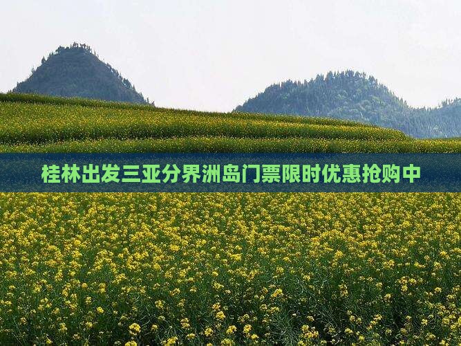 桂林出发三亚分界洲岛门票