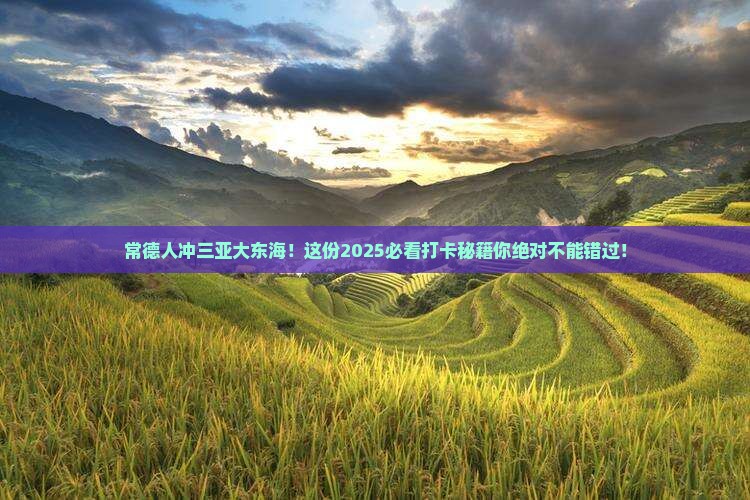 常德去三亚大东海旅游打卡点
