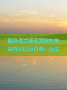 昭通去三亚亚龙湾热带森林公园五日游