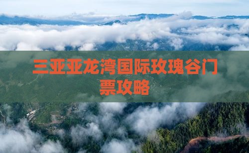 池州前往三亚亚龙湾国际玫瑰谷门票