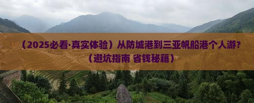 防城港出发三亚半山半岛帆船港个人游