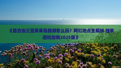 昌吉出发三亚呆呆岛旅游网红地点 昌吉出发三亚呆呆岛旅游网红地点