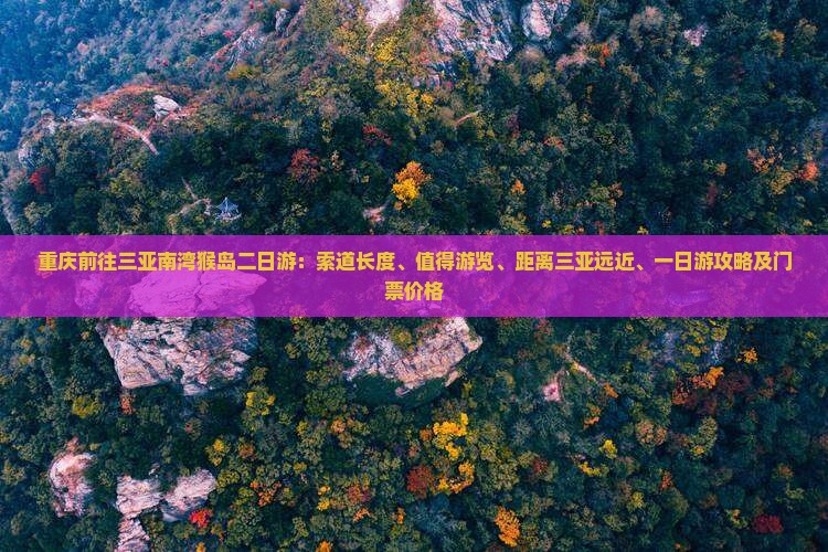 重庆前往三亚南湾猴岛二日游