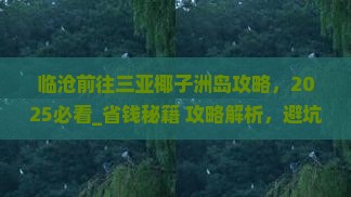 临沧前往三亚椰子洲岛攻略