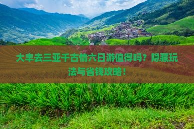 大丰去三亚千古情六日游