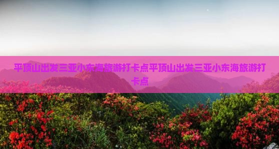 平顶山出发三亚小东海旅游打卡点