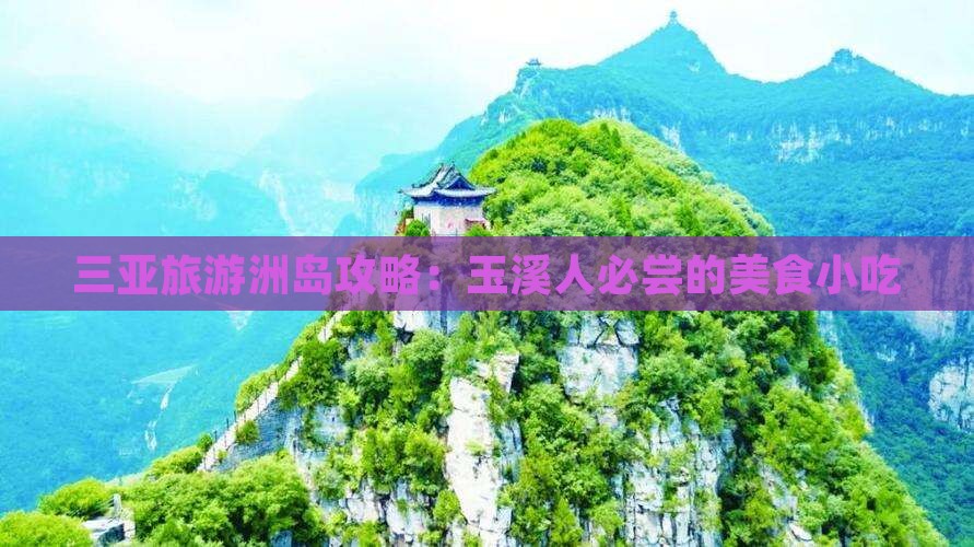 玉溪去三亚椰子洲岛旅游小吃