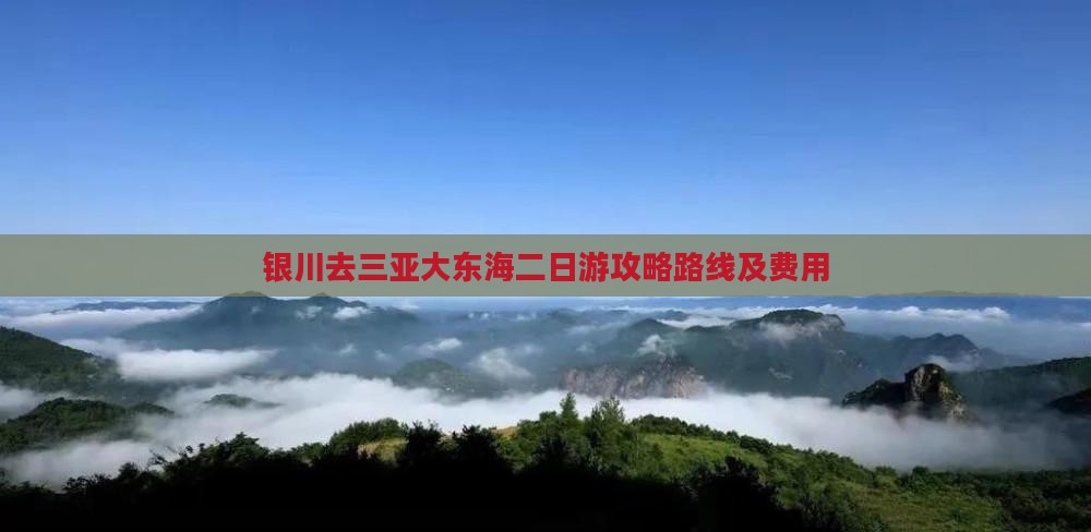 银川去三亚大东海二日游