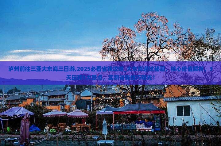 泸州前往三亚大东海三日游