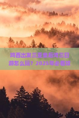 鸡西出发三亚皇后湾三日游