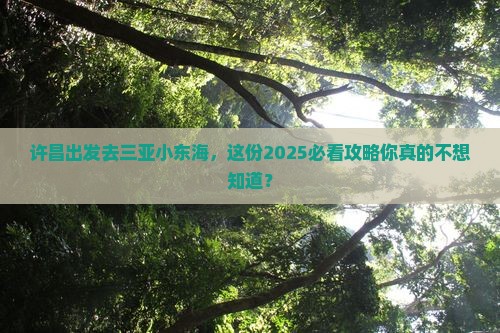 许昌前往三亚小东海团体旅游